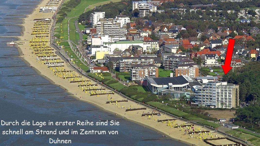 Apartment 103 Im Haus Seehuette Direkt Am Strand In Cuxhaven Duhnen Mit Seesicht In Der Ferne Eksteriør billede